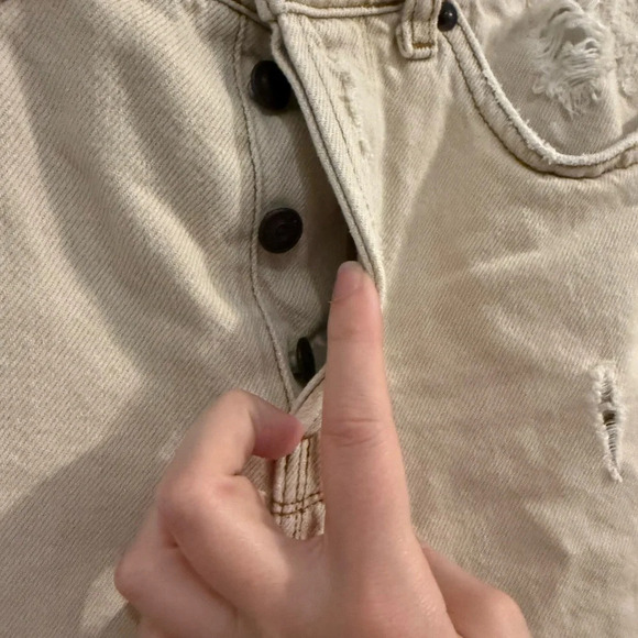 BDG Urban Outfitters PAX Women's 26 Natural Pax Beige Ripped Straight Jeans - Picture 9 of 11